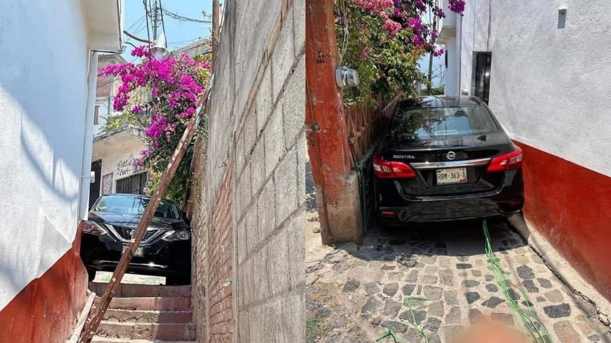 Por seguir instrucciones del GPS, turistas terminan atorados en un callejón