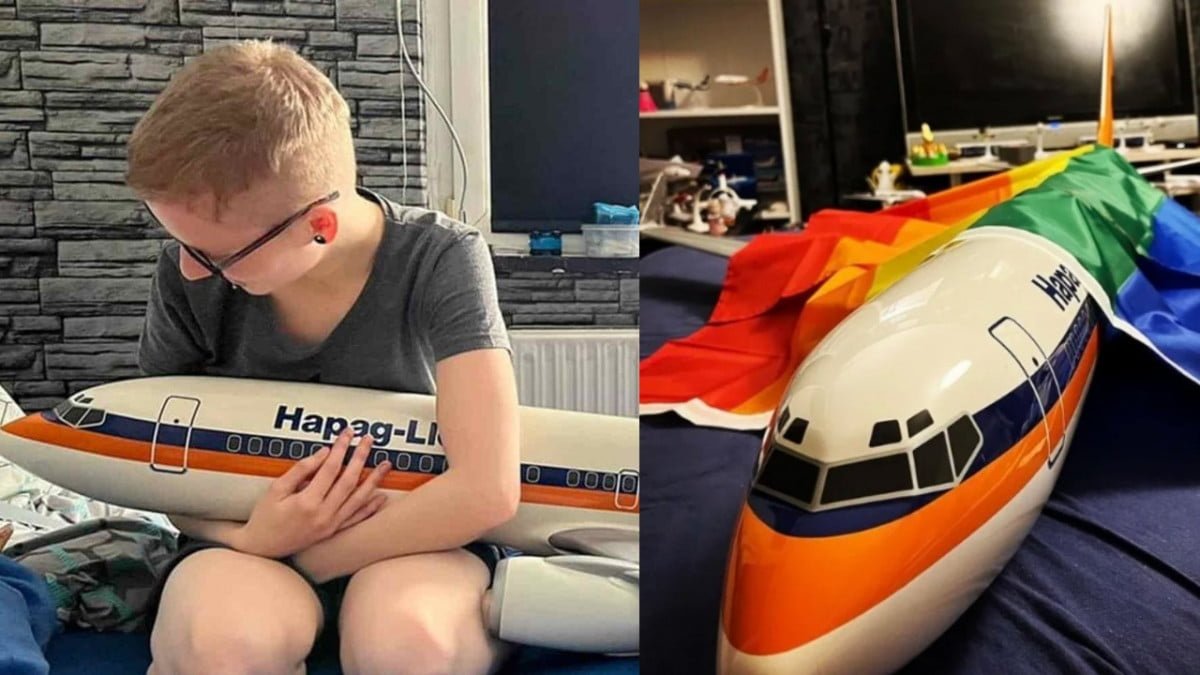 Mujer dice estar enamorada de un avión y tiene relaciones con su réplica