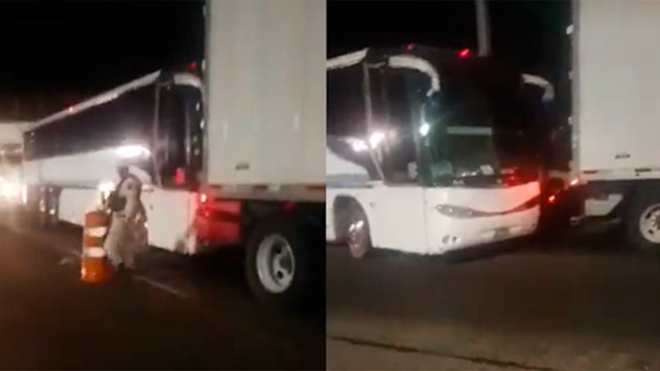 Guardia Nacional le dispara a autobús de pasajeros que no se detuvo en retén