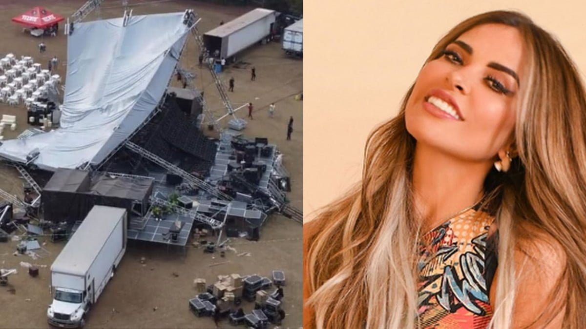 Se derrumba escenario para concierto de Gloria Trevi