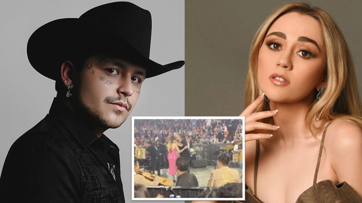 Christian Nodal besa a la cantante Carolina Ross en pleno concierto