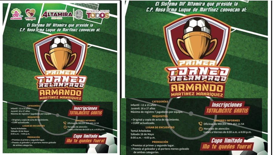Invitan a torneo de fútbol en Altamira