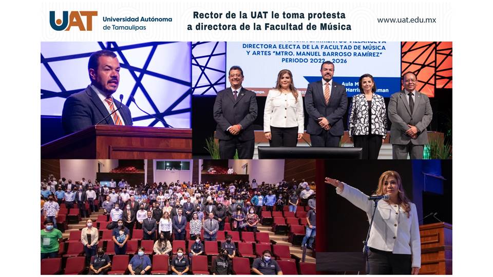 Rector de la UAT toma protesta a la Directora de la Facultad de Música