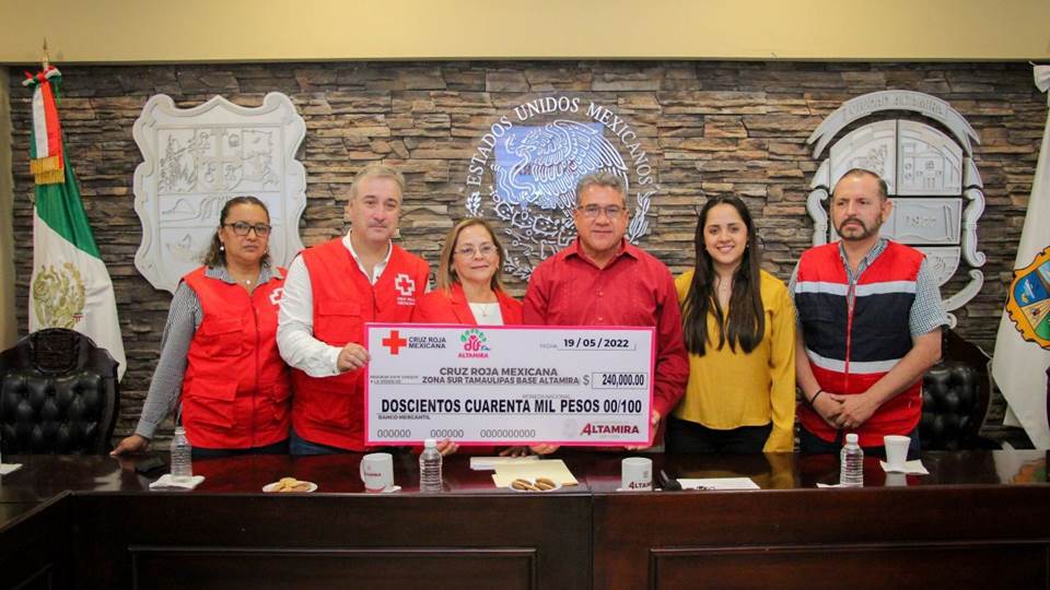 Entregan importante donación a la Cruz Roja Mexicana en Altamira   