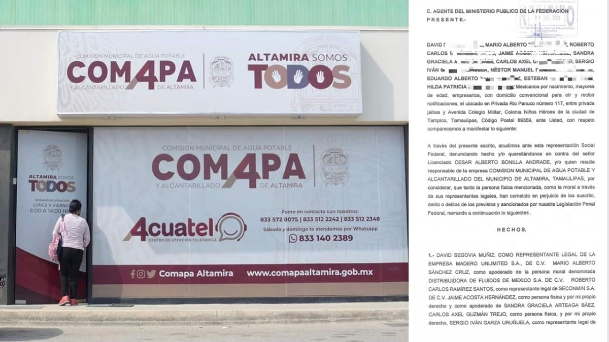 Denuncian ante la FGR a Comapa Altamira por adeudo millonario