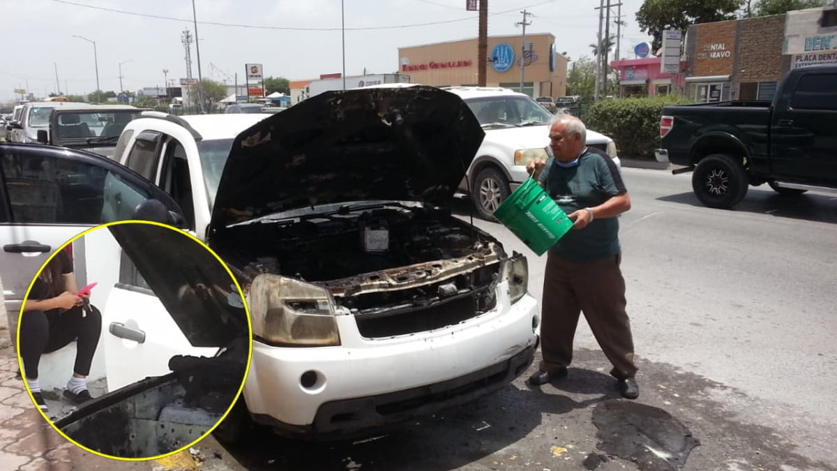 Se quema camioneta mientras la dueña se arreglaba las uñas
