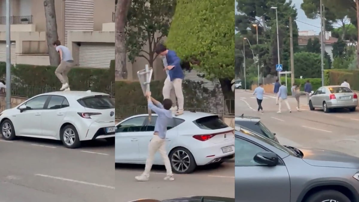 Captan a jóvenes causando daños materiales a carros estacionados