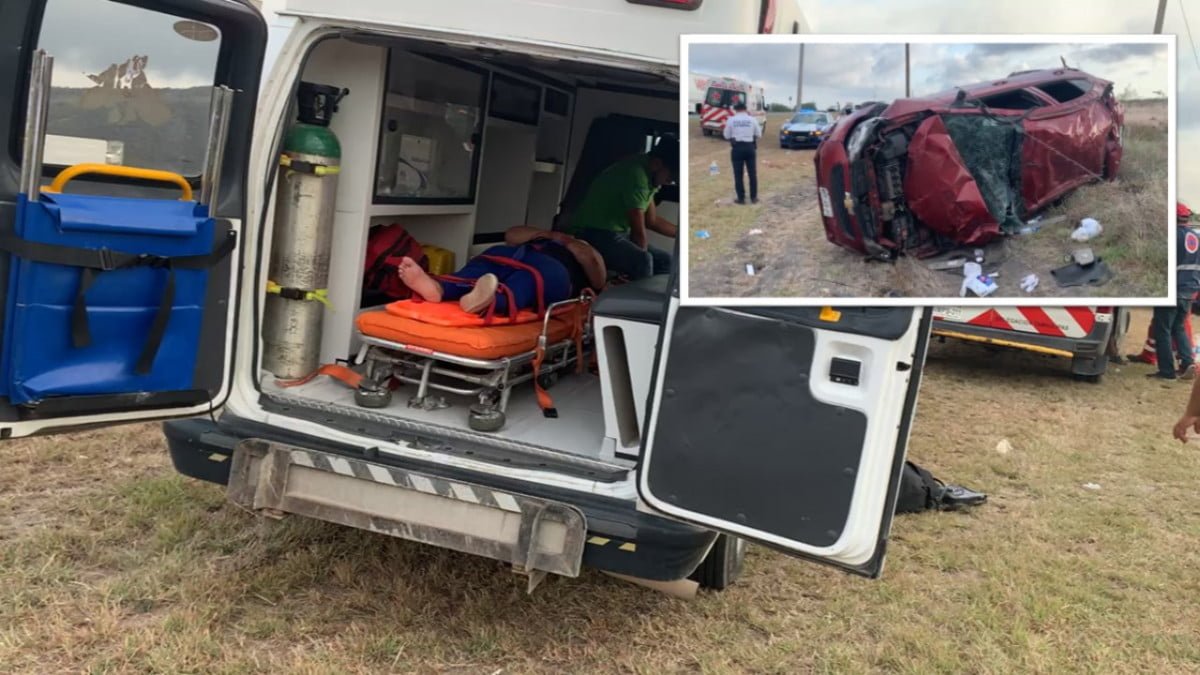 Cubanos vuelcan en la carretera Zaragoza; hay tres lesionados