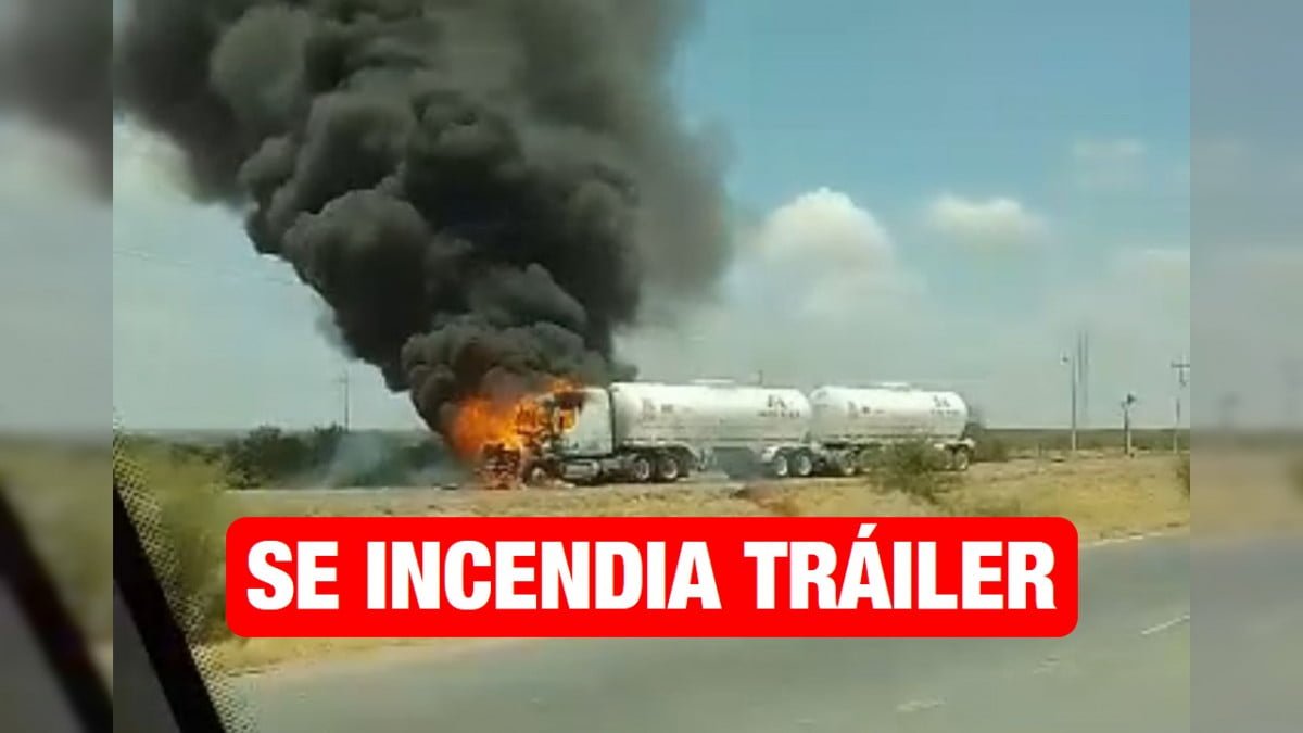 Se incendia tráiler en el Mex-2 de Nuevo Laredo.