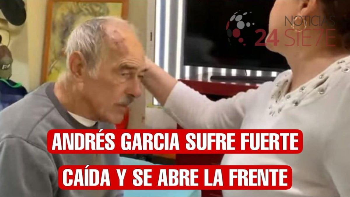 Andrés García sufre fuerte caída y se abre la frente