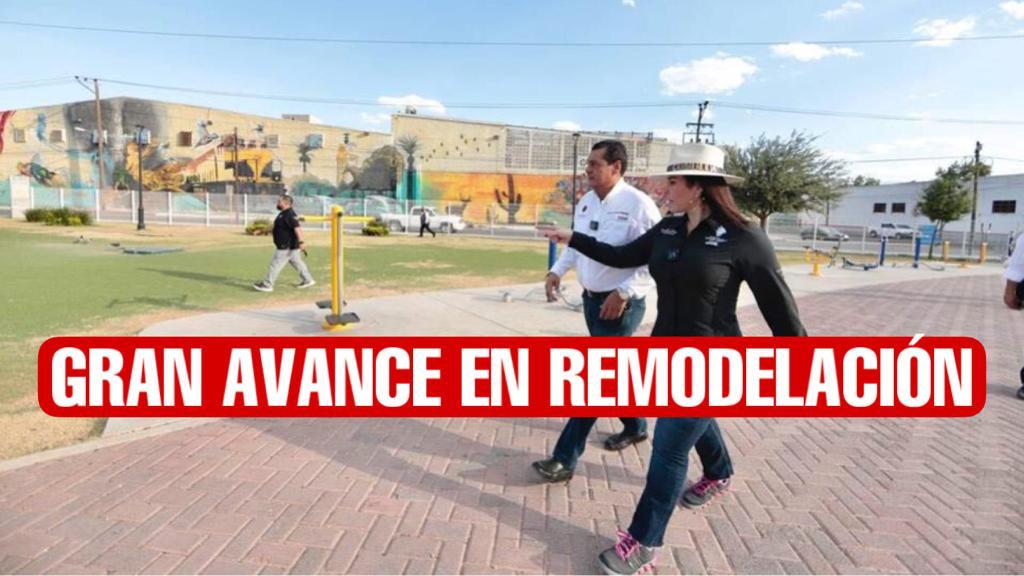 Avanza remodelación de emblemática Plaza Simón Bolívar en Nuevo Laredo