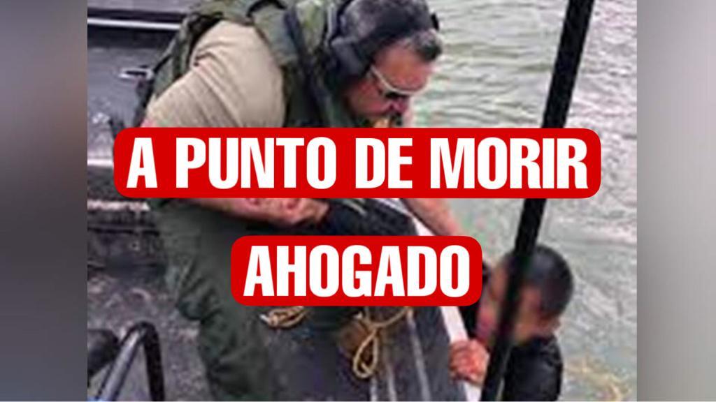 Rescatan a migrante de morir ahogado en el Río Bravo