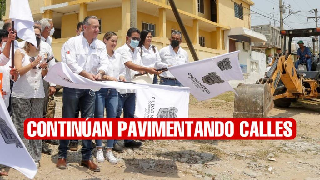 Realizan obras de pavimentación en Madero