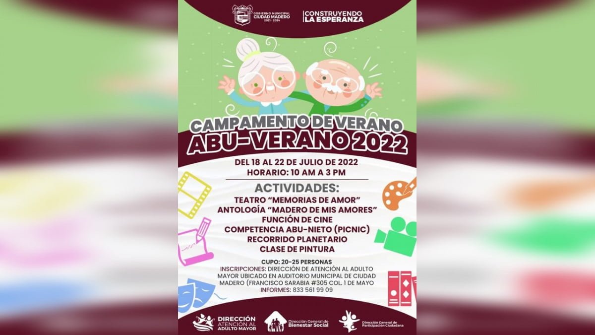 Gobierno de Cd. Madero prepara campamento para adultos mayores