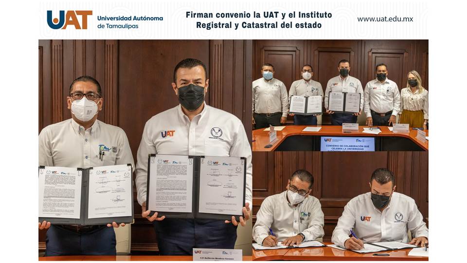 Firman convenio la UAT y el Instituto Registral y Catastral del estado