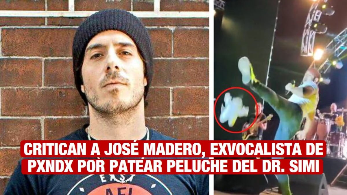 El cantante José Madero es criticado por patear un Simi peluche en concierto