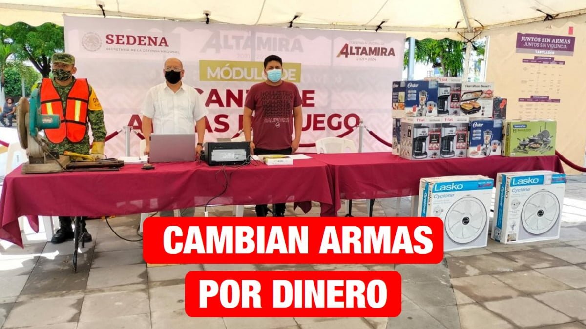 Canjean armas por dinero en la zona sur.