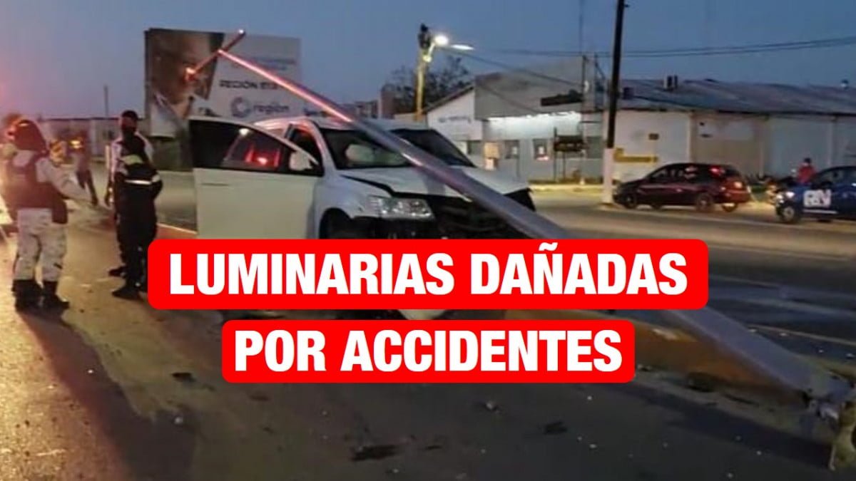 Principales daños en alumbrado público son por choques.