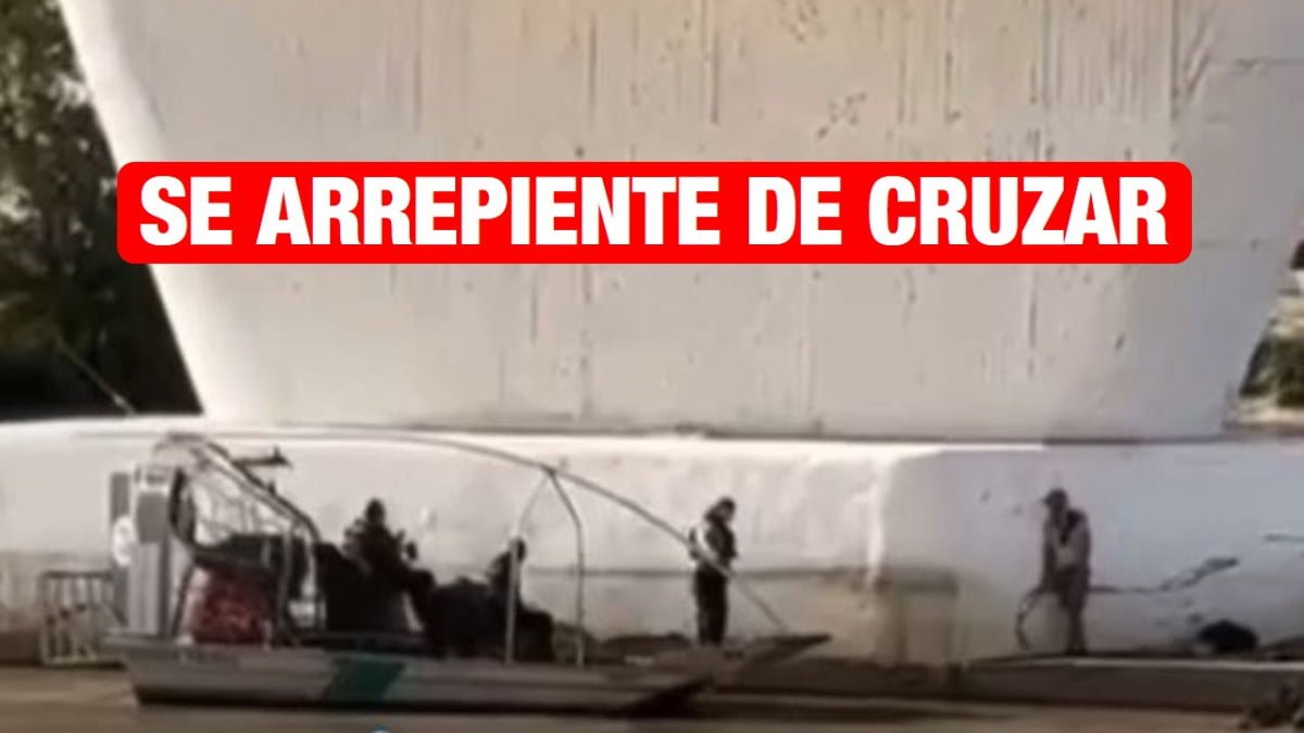 Se arrepiente migrante de cruzar Río Bravo y queda atrapado en pilar del Puente 2