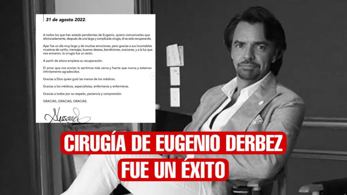 Cirugía de Eugenio Derbez fue un éxito, asegura Alessandra Rosaldo