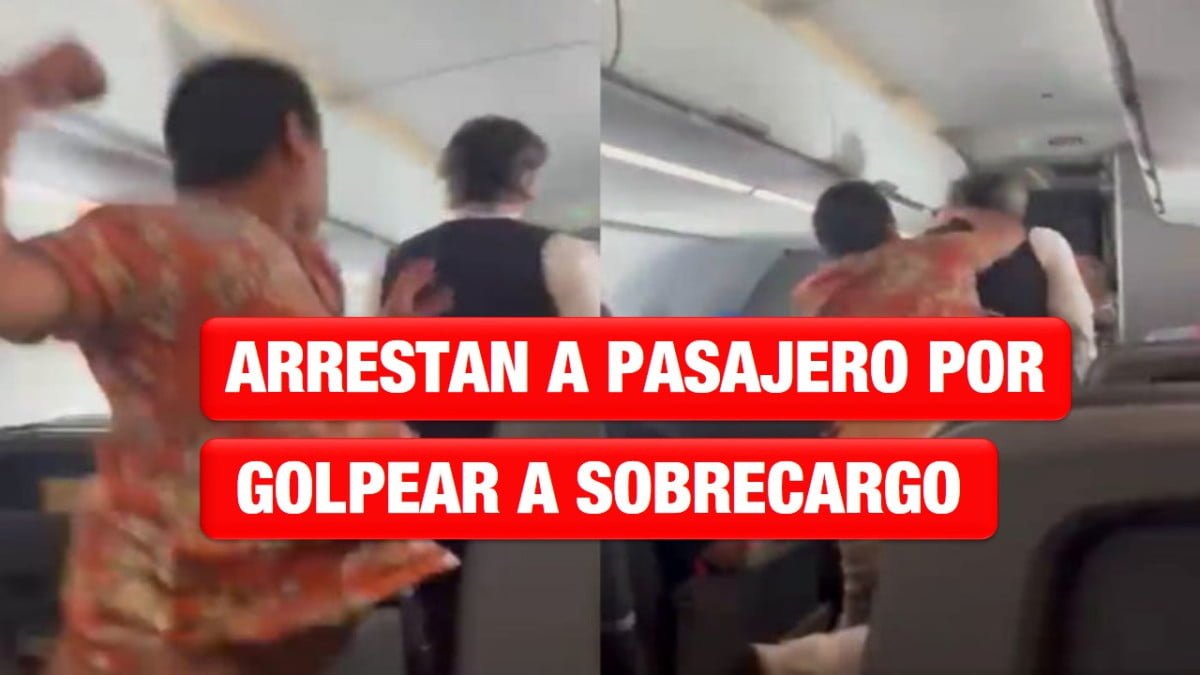 Arrestan a pasajero por golpear a sobrecargo en vuelo de México a Los Ángeles