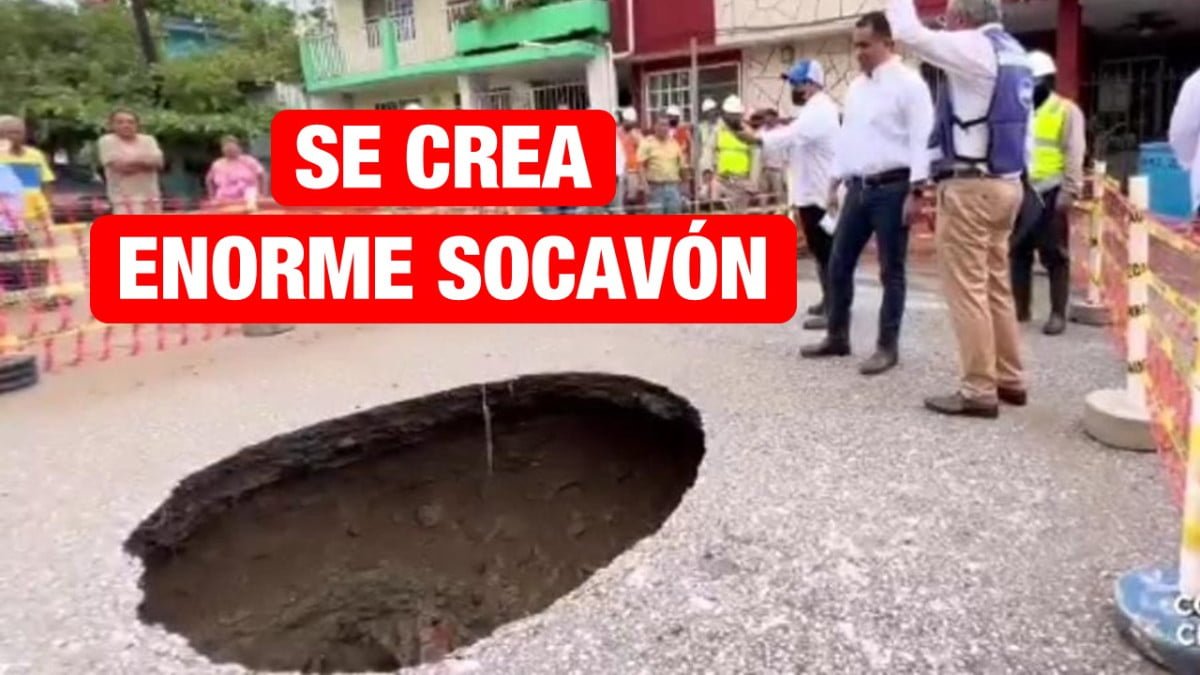Alerta por enorme socavón