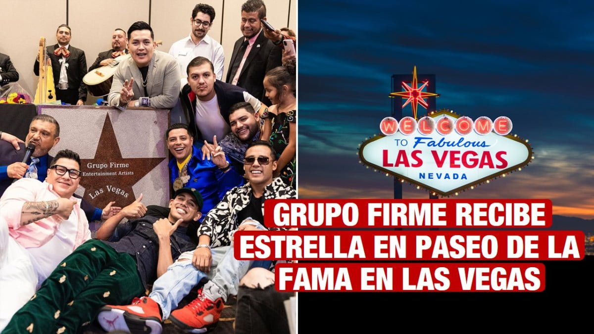 Grupo Firme presume su estrella en Paseo de la Fama de Las Vegas