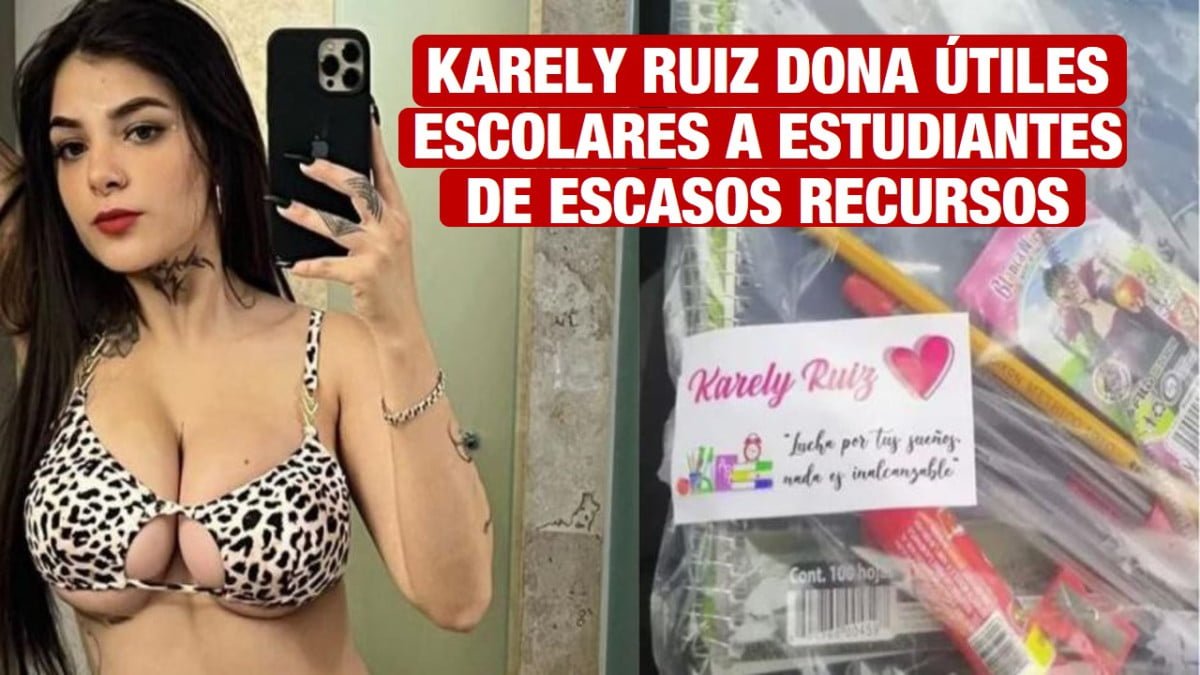 La modelo de Only Fans Karely Ruiz, sale a regalar útiles escolares en Nuevo León