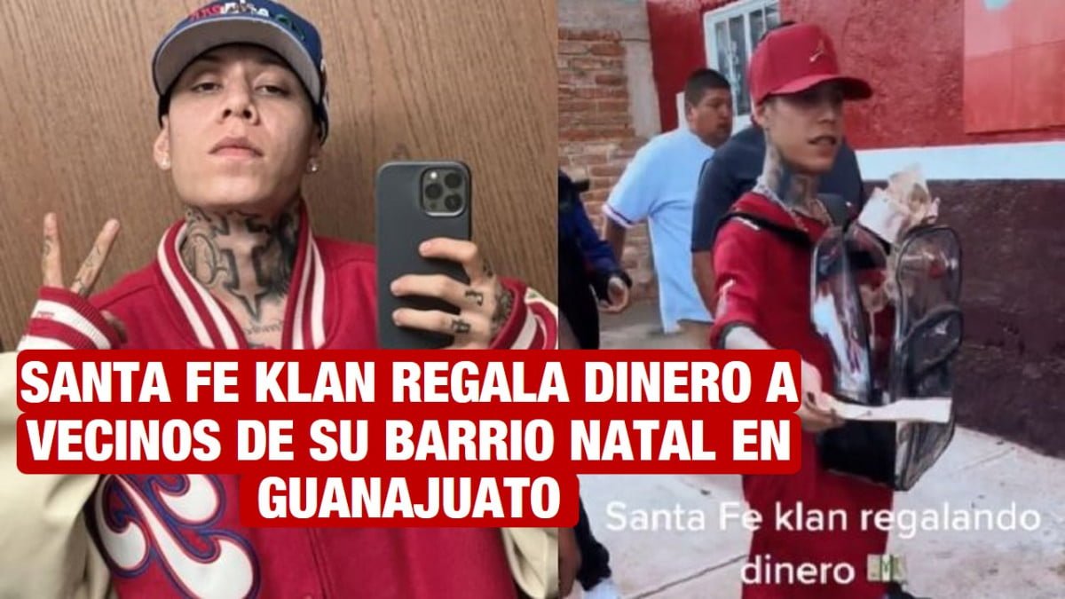 Santa Fe Klan regala billetes de 500 pesos en su barrio natal en Guanajuato  - Noticias24Siete