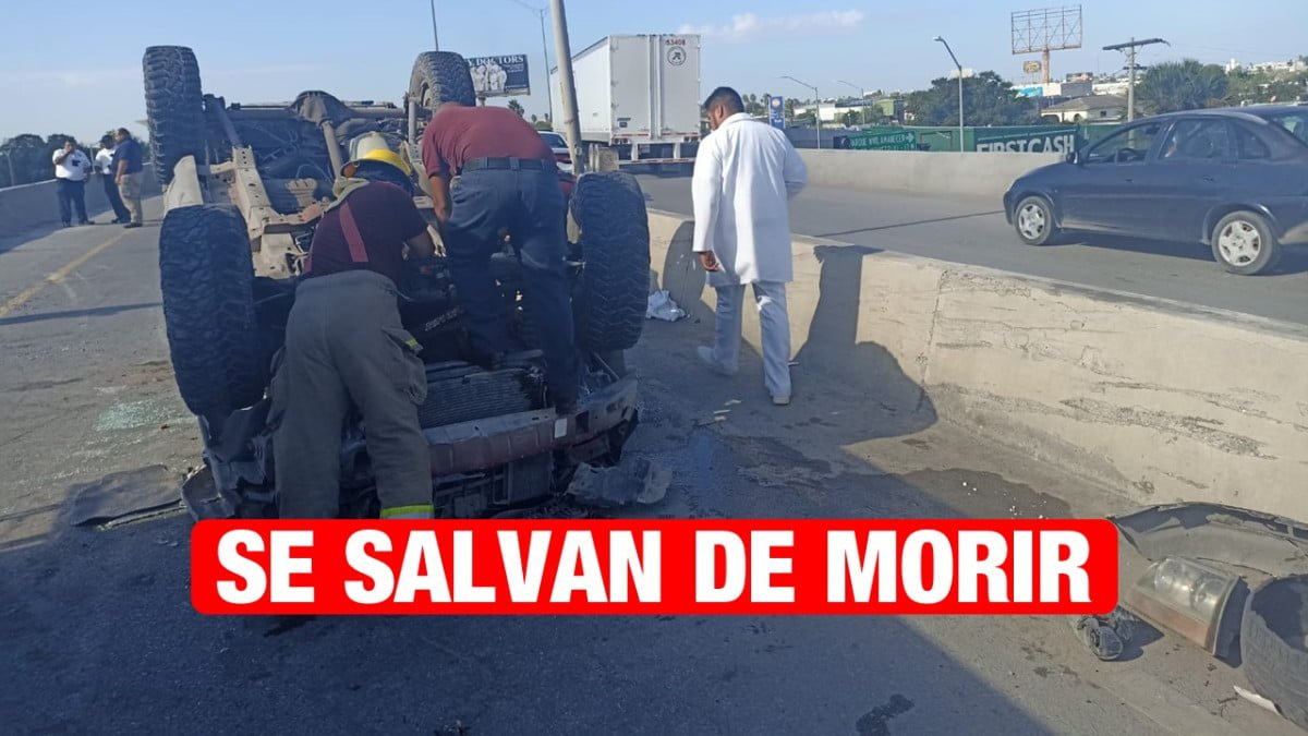 Médicos se salvan de caer al vacío.