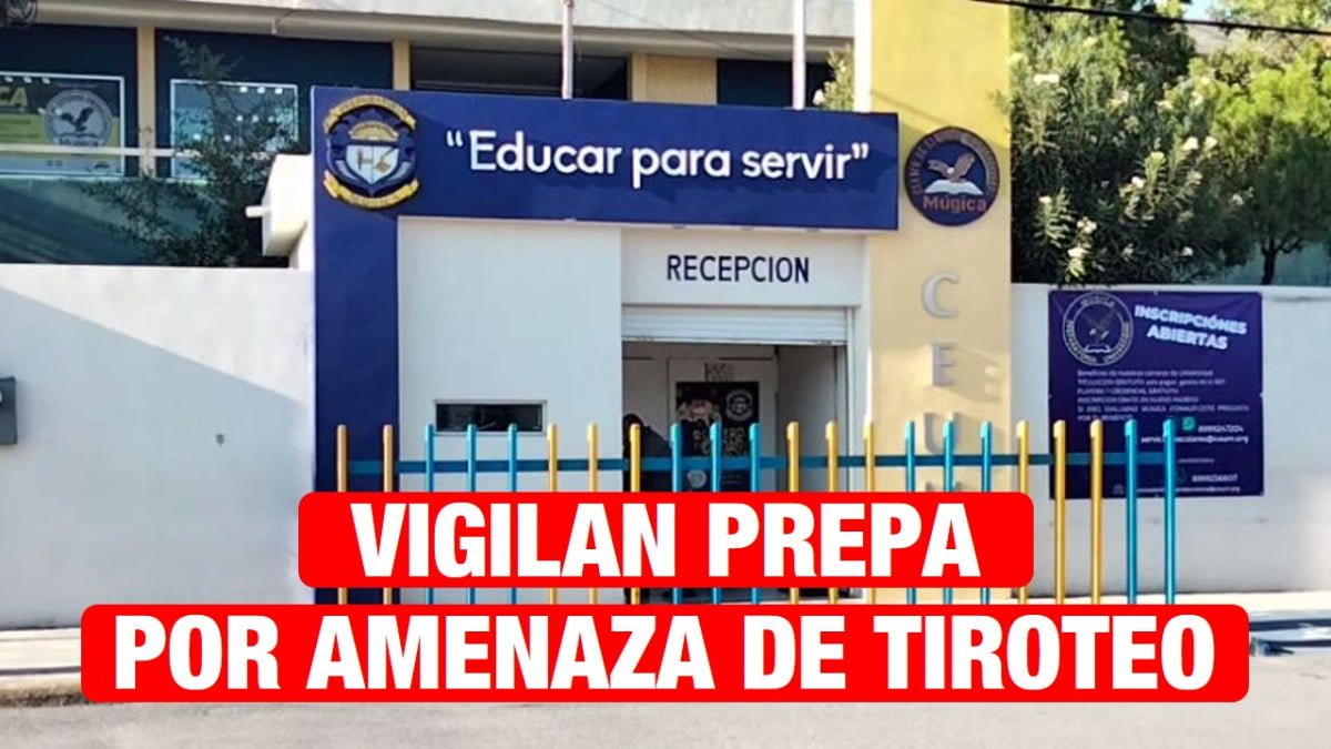 Por supuesta amenaza de tiroteo vigilan Preparatoria de Reynosa.