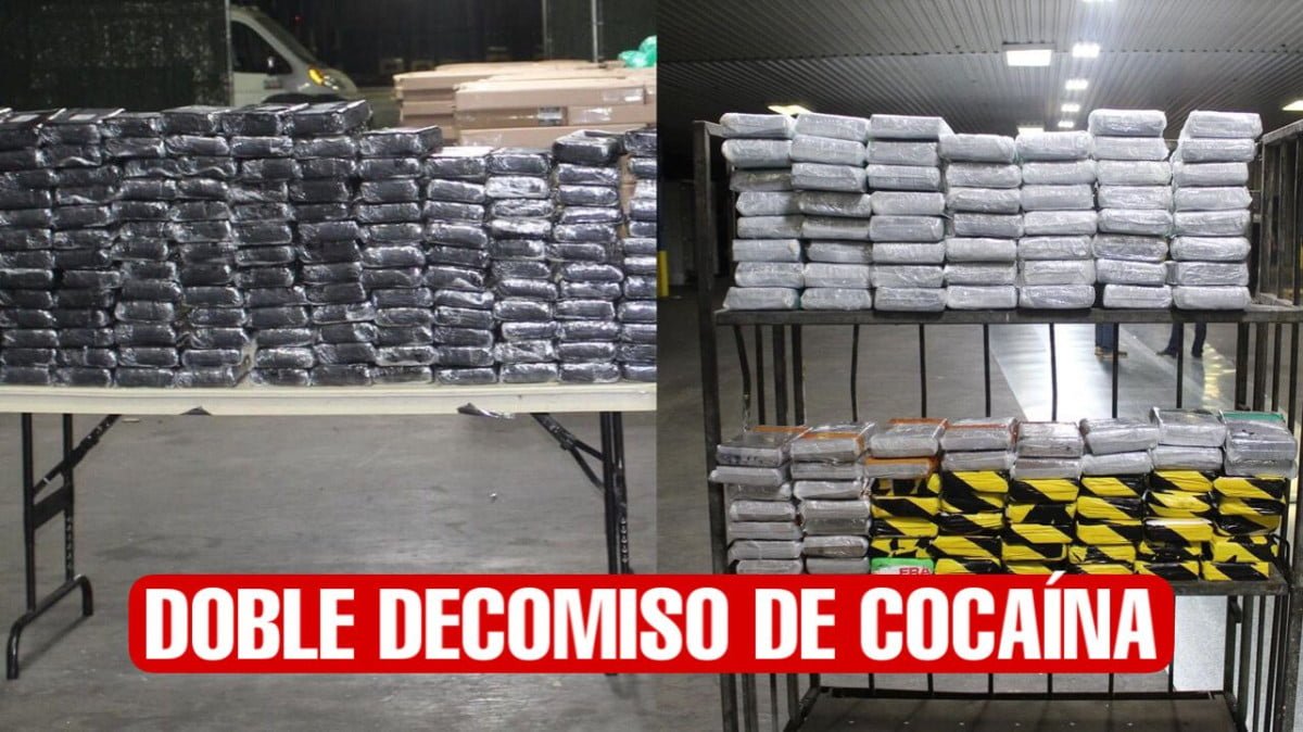 Doble decomiso de cocaína en puente internacional