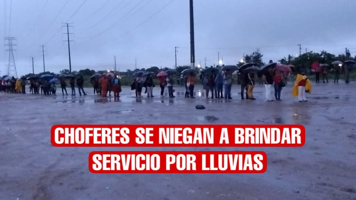 Chóferes de ruta abandonan a usuarios en Altamira, la lluvia los ahuyenta