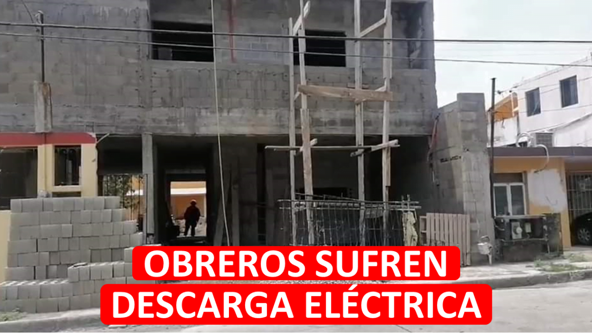 Obreros sufren descarga eléctrica