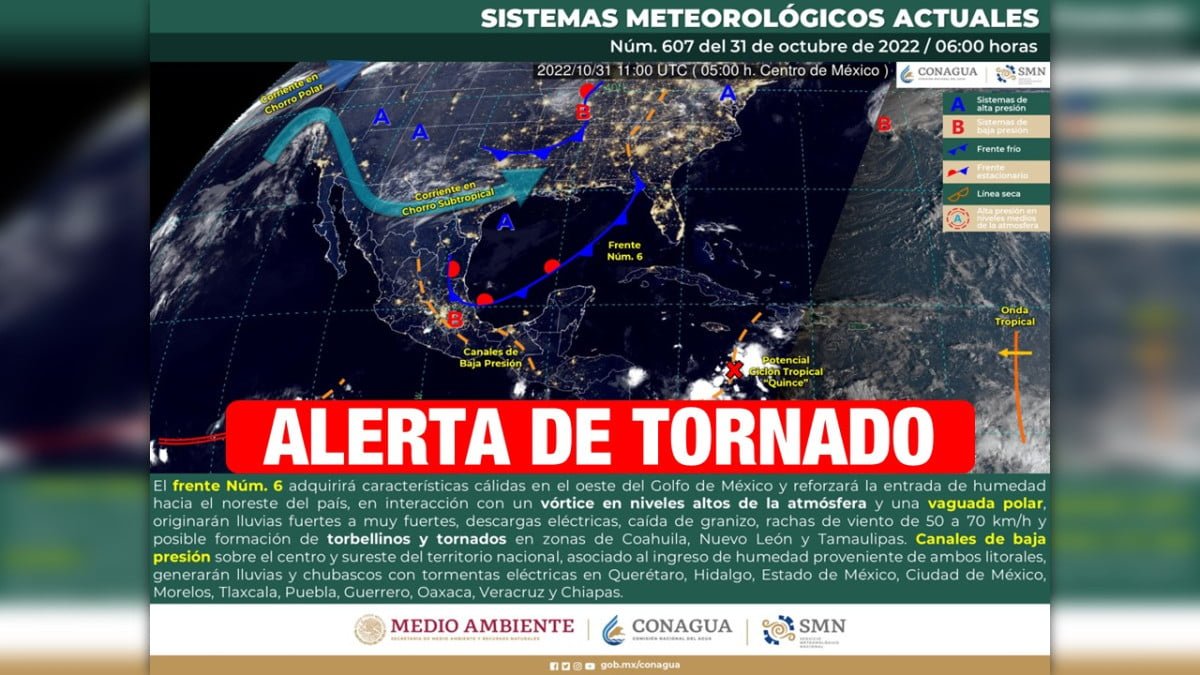 Alertan por la formación de tornados en Tamaulipas.