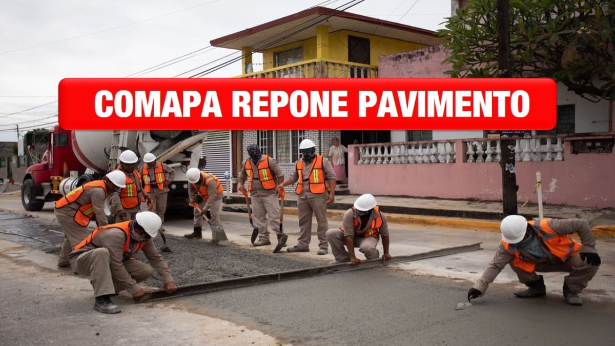 Repone Comapa pavimento en la colonia Vicente Guerrero