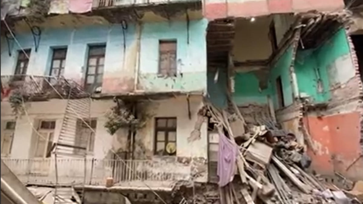 Derrumbe de departamentos deja una persona lesionada