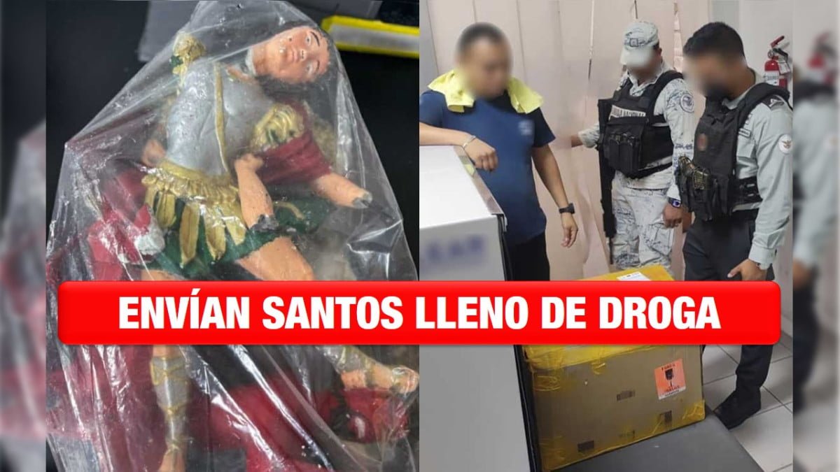 Encuentran droga oculta dentro de santos de cerámica en Reynosa