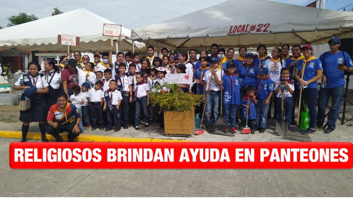 Religiosos brindan ayuda a familiares de fieles difuntos en panteones de Altamira