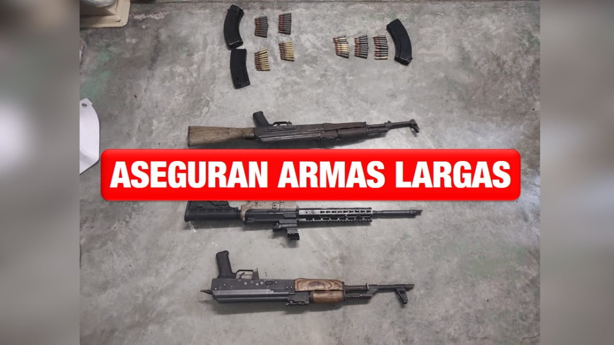 Aseguran armas largas en Miguel Alemán
