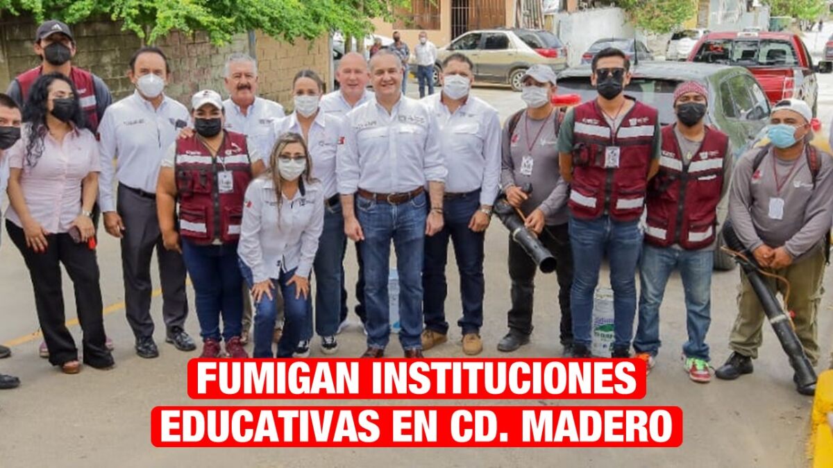 Fumigan instituciones educativas en Cd. Madero