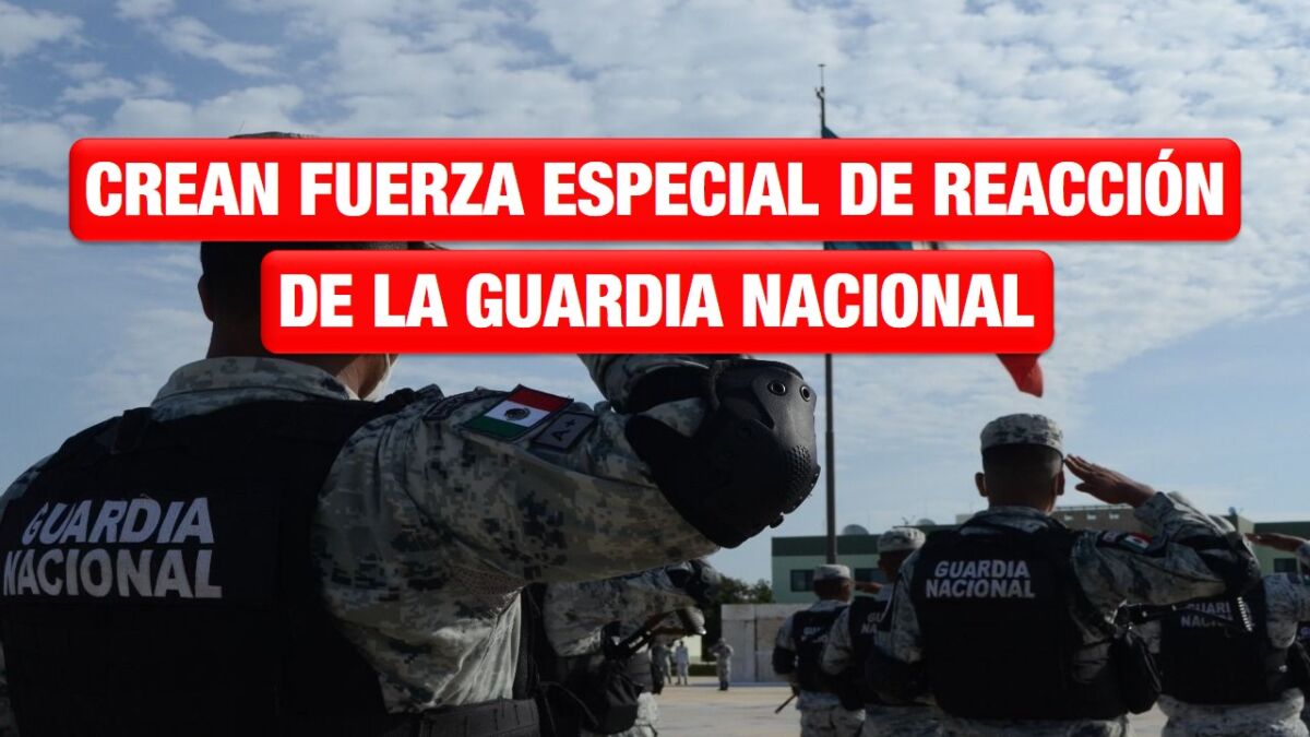 Crean Fuerza Especial de Reacción e Intervención de la Guardia Nacional