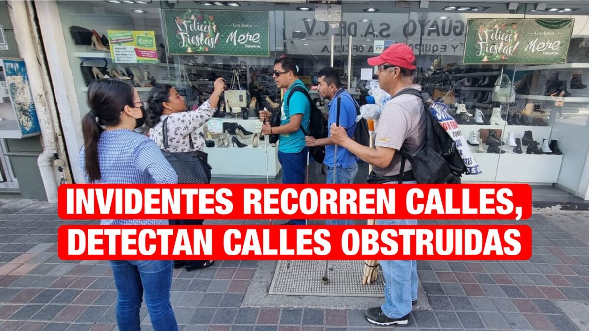 Recorren las calles con invidentes para detectar calles obstruidas.