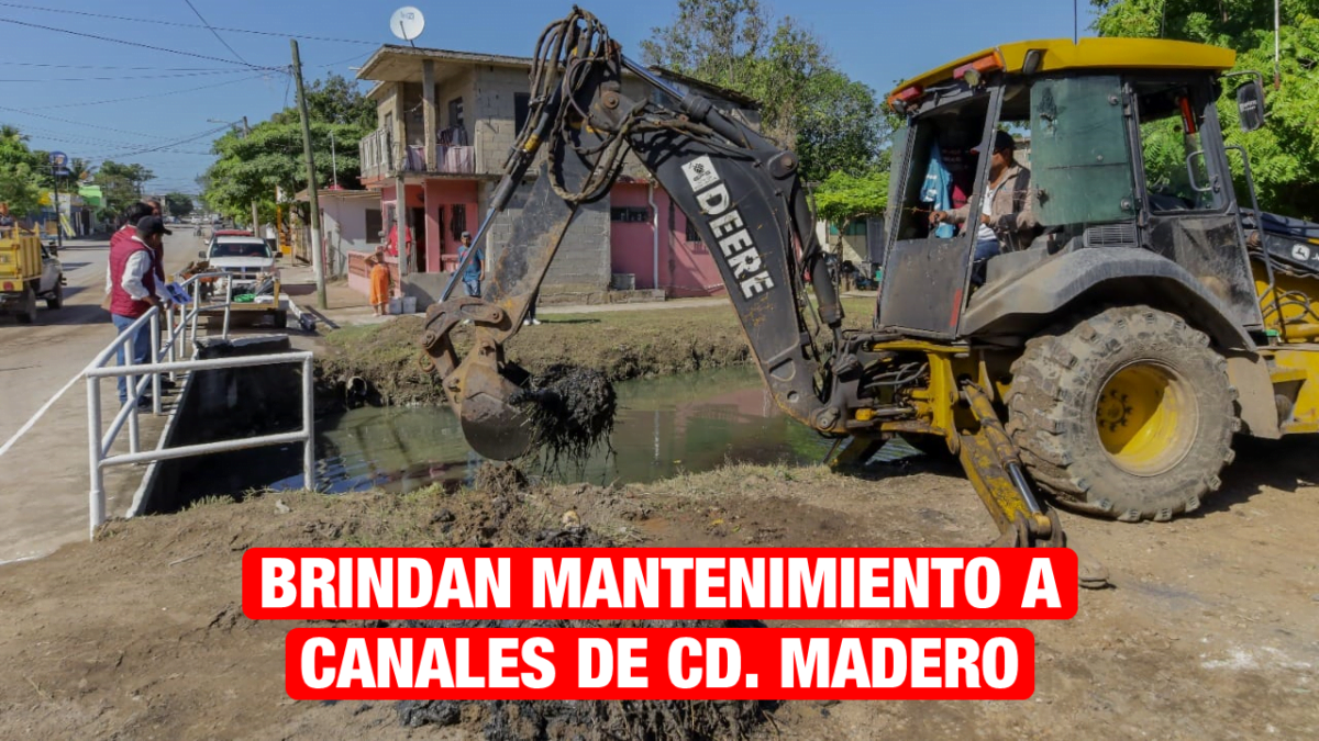 Despliegan cuadrillas de Servicios Públicos en canales de Ciudad Madero