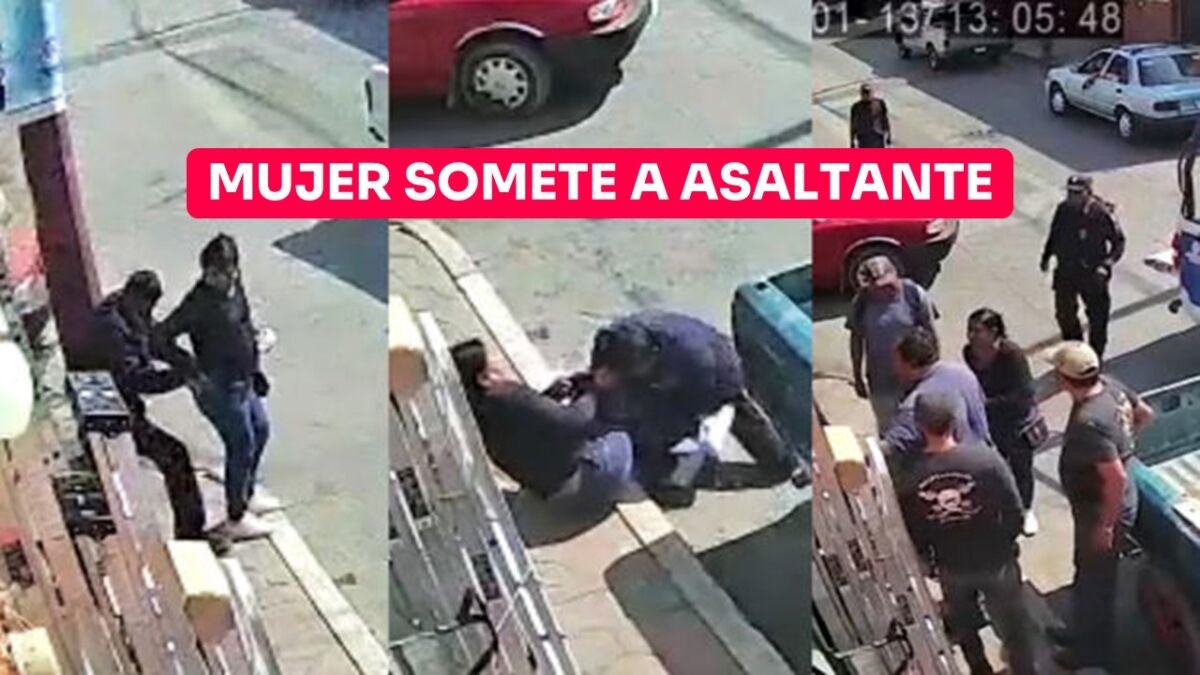 Mujer somete asaltante hasta que llega la policía