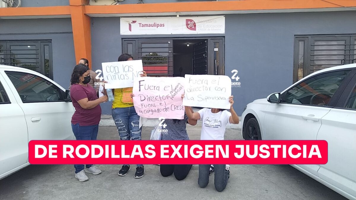 De rodillas exigen justicia por presunto abuso sexual en primaria de Altamira