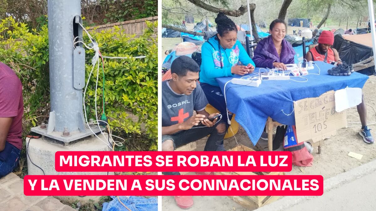 Migrantes se roban la luz y la venden a sus connacionales