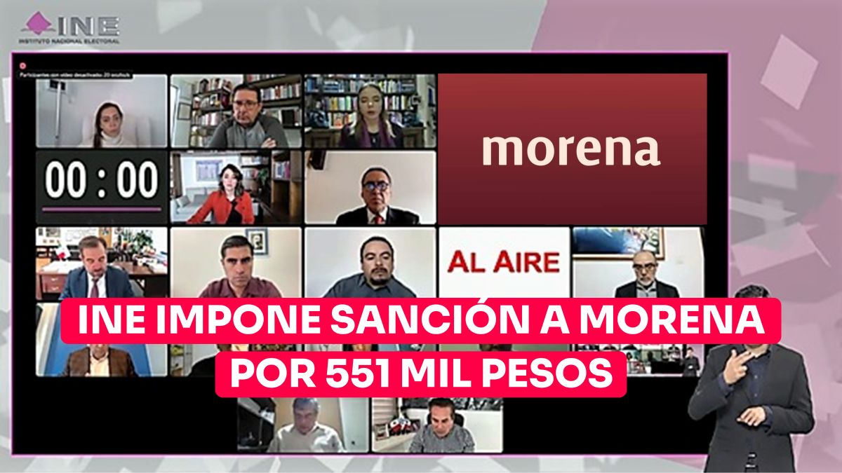 INE impone sanción a MORENA por 551 mil pesos tras irregularidades en precampaña