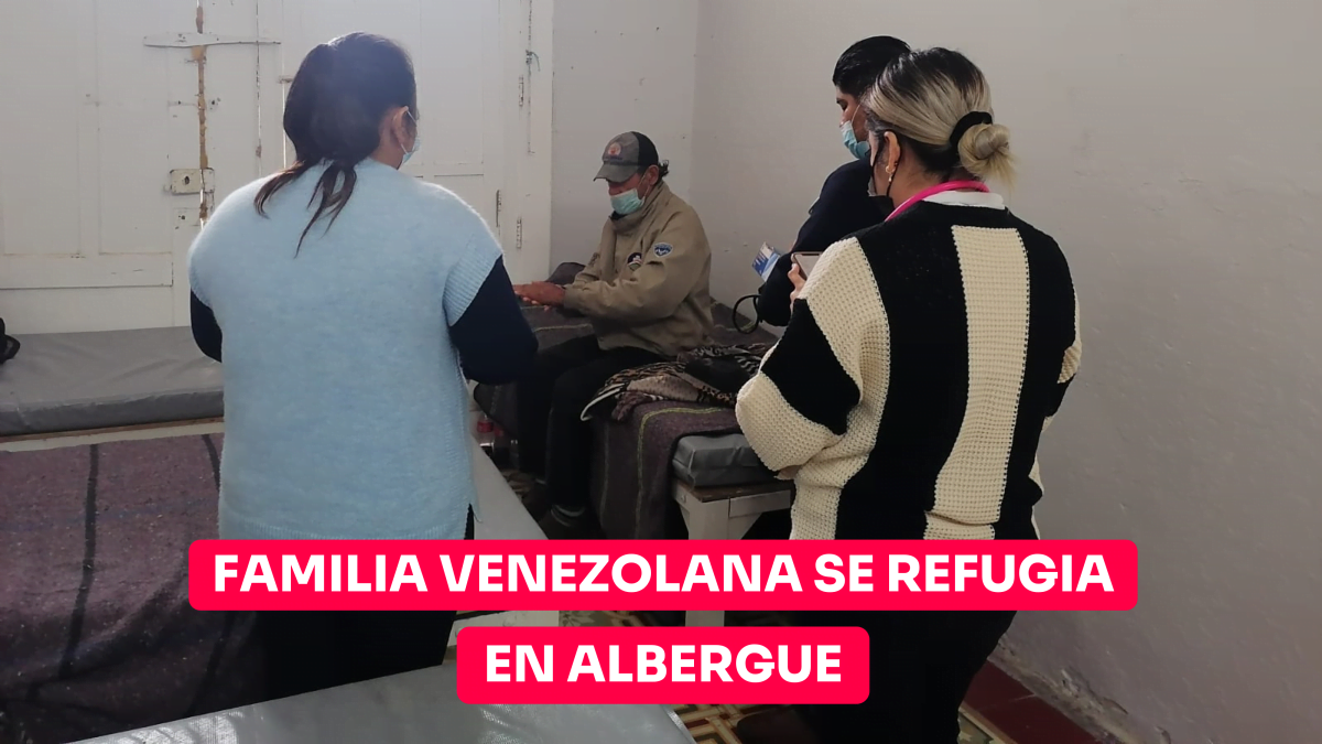 Familia venezolana se refugia en albergue