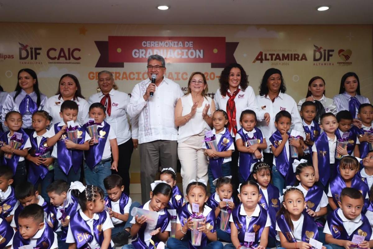 Egresan 217 niños de nivel preescolar en diferentes CAIC del DIF Altamira